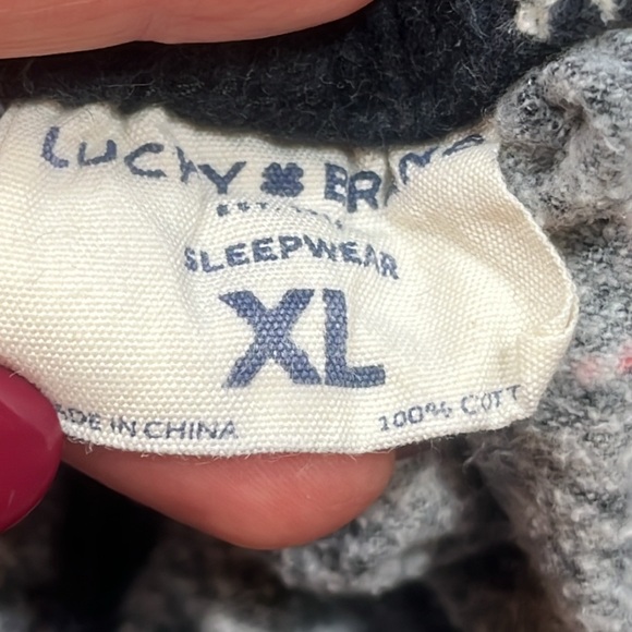 Lucky SKULL Santa HAT black flannel pants lounge CANDY CANES crossbones mens XL - Picture 2 of 14